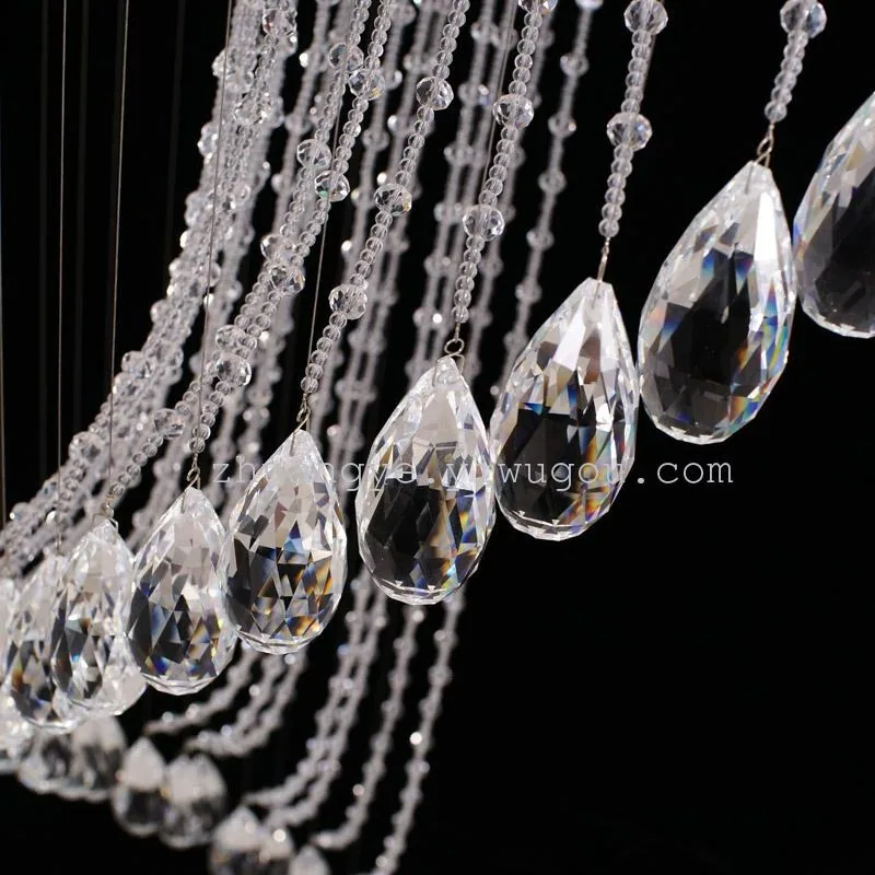 Modern Crystal Cord-Hung Chandelier — Duplex, Stairwell & Villa (Model 9905) — view 2