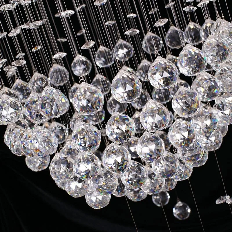 European Crystal Cord-Hung Chandelier — Duplex, Stairwell & Villa — view 4