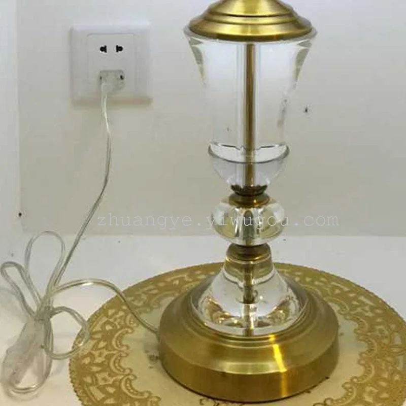 European Crystal Table Lamp — Living Room, Bedroom & Bedside — view 4