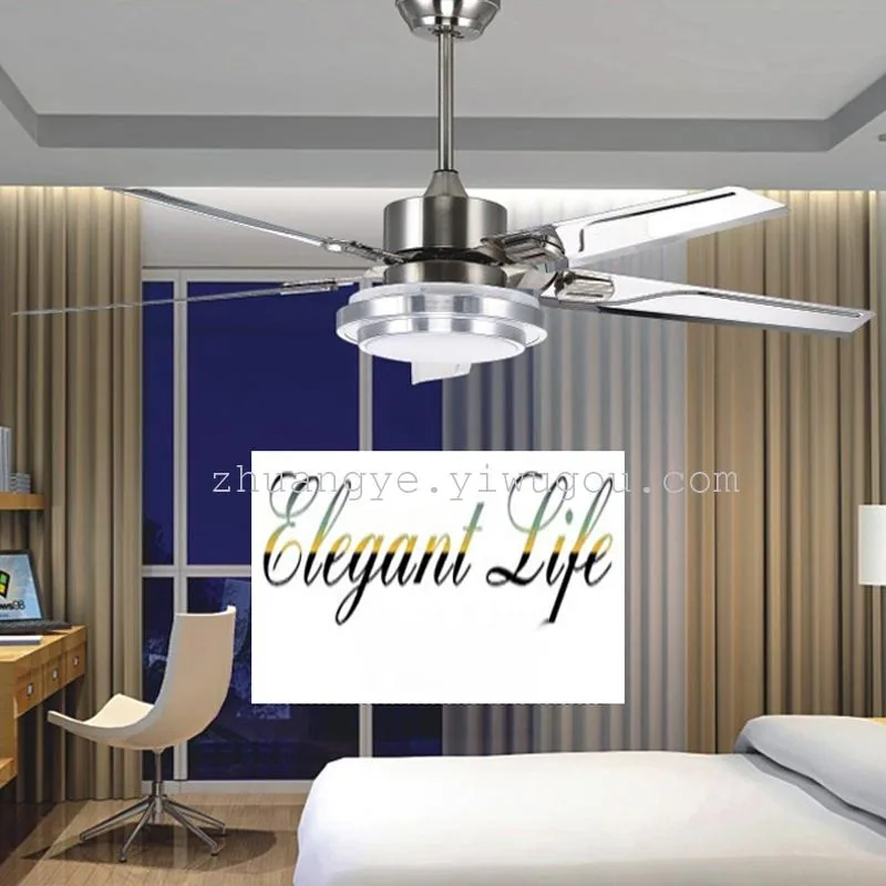 Modern LED Variable-Frequency Remote-Controlled Ceiling Fan Light — view 1
