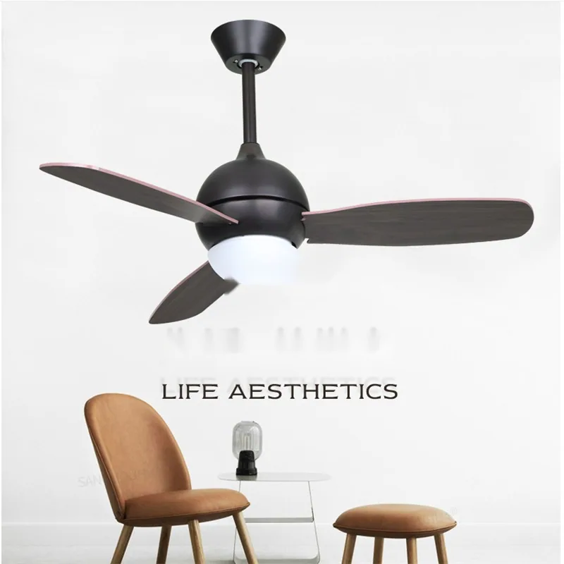 European LED Solid Wood Ceiling Fan Light — Living Room, Bedroom & Dining Room — view 1