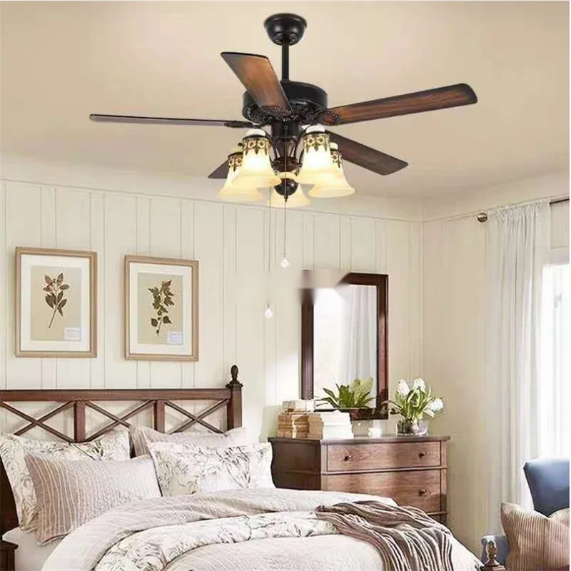 European Illuminated Ceiling Fan Light — Living Room & Dining Room — view 2
