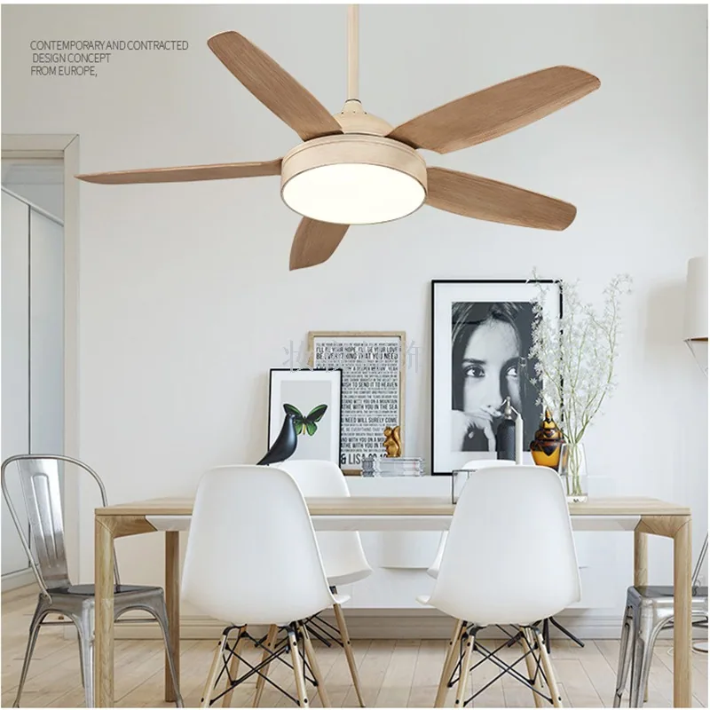 European LED Variable-Frequency Ceiling Fan Light — Living Room & Dining Room — view 4