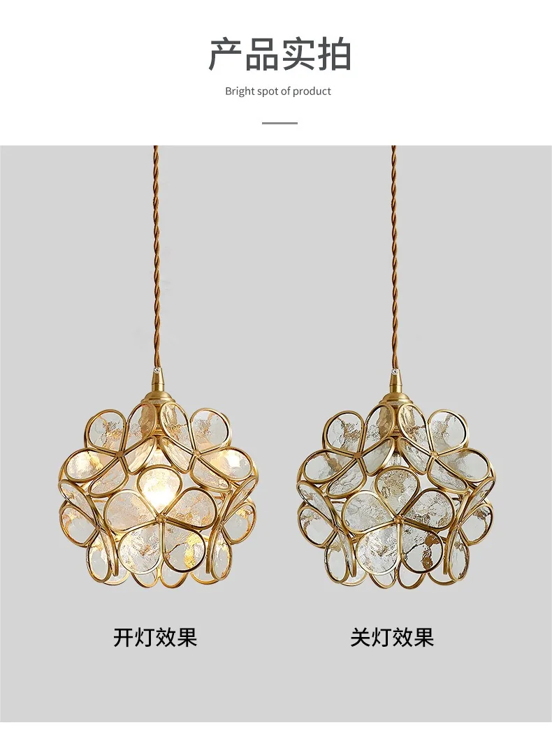 Light Luxury Solid Brass Chandelier — Bedroom, Bedside & Walkway — view 10