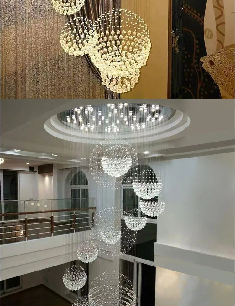 Modern Crystal Round Chandelier — Duplex, Stairwell & Villa — view 9