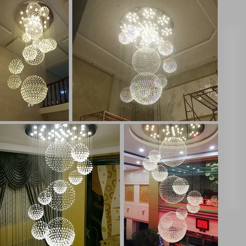 Modern Crystal Round Chandelier — Duplex, Stairwell & Villa — view 3