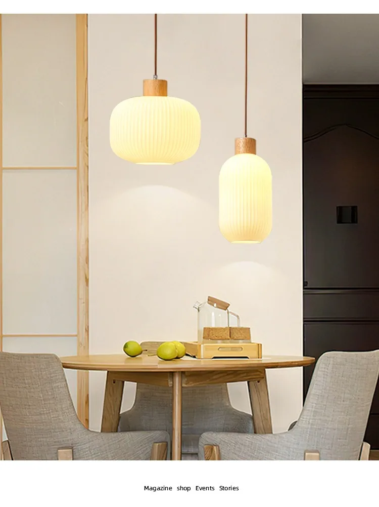 Minimalist Solid Wood Chandelier — Dining Room — view 13