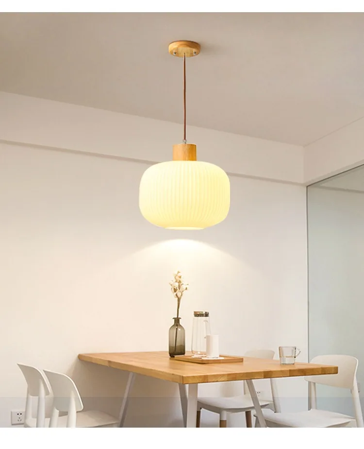Minimalist Solid Wood Chandelier — Dining Room — view 7
