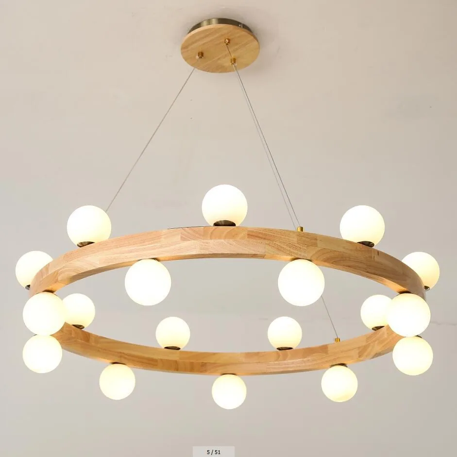 Chinese Solid Wood Chandelier — Living Room, Bedroom & Dining Room — view 6