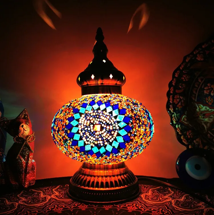 Vintage LED Glass Table Lamp — Hotel & Bedroom — view 7