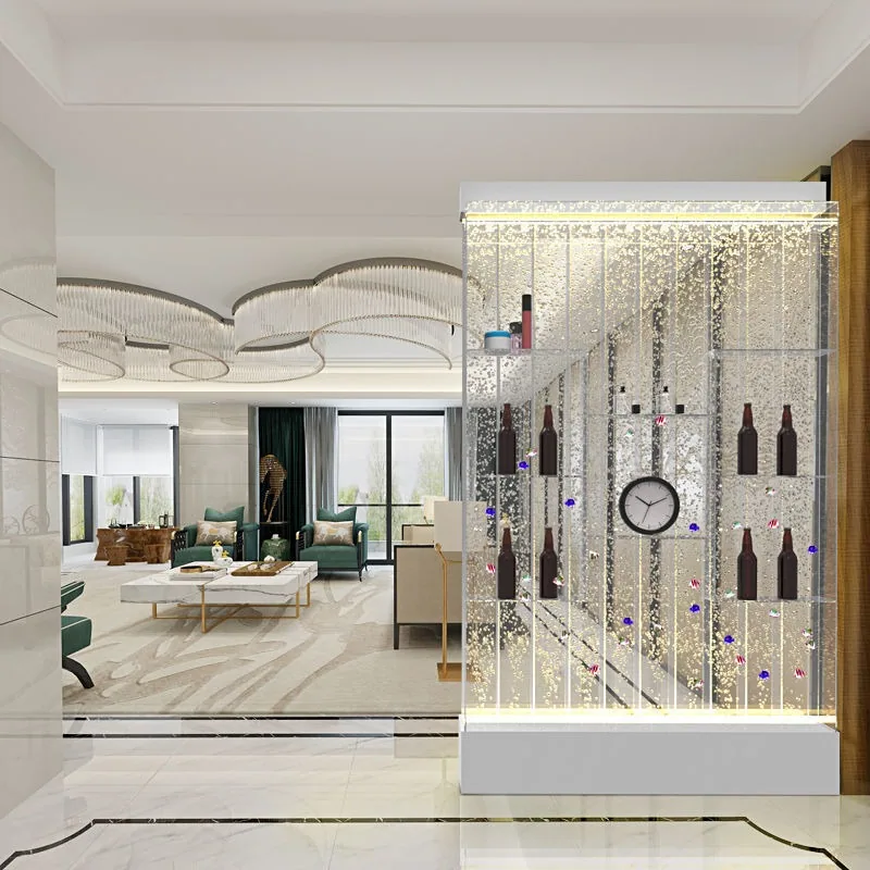 LED Bubble Water Feature Screen — Double-Sided Wine Cabinet Partition — view 3