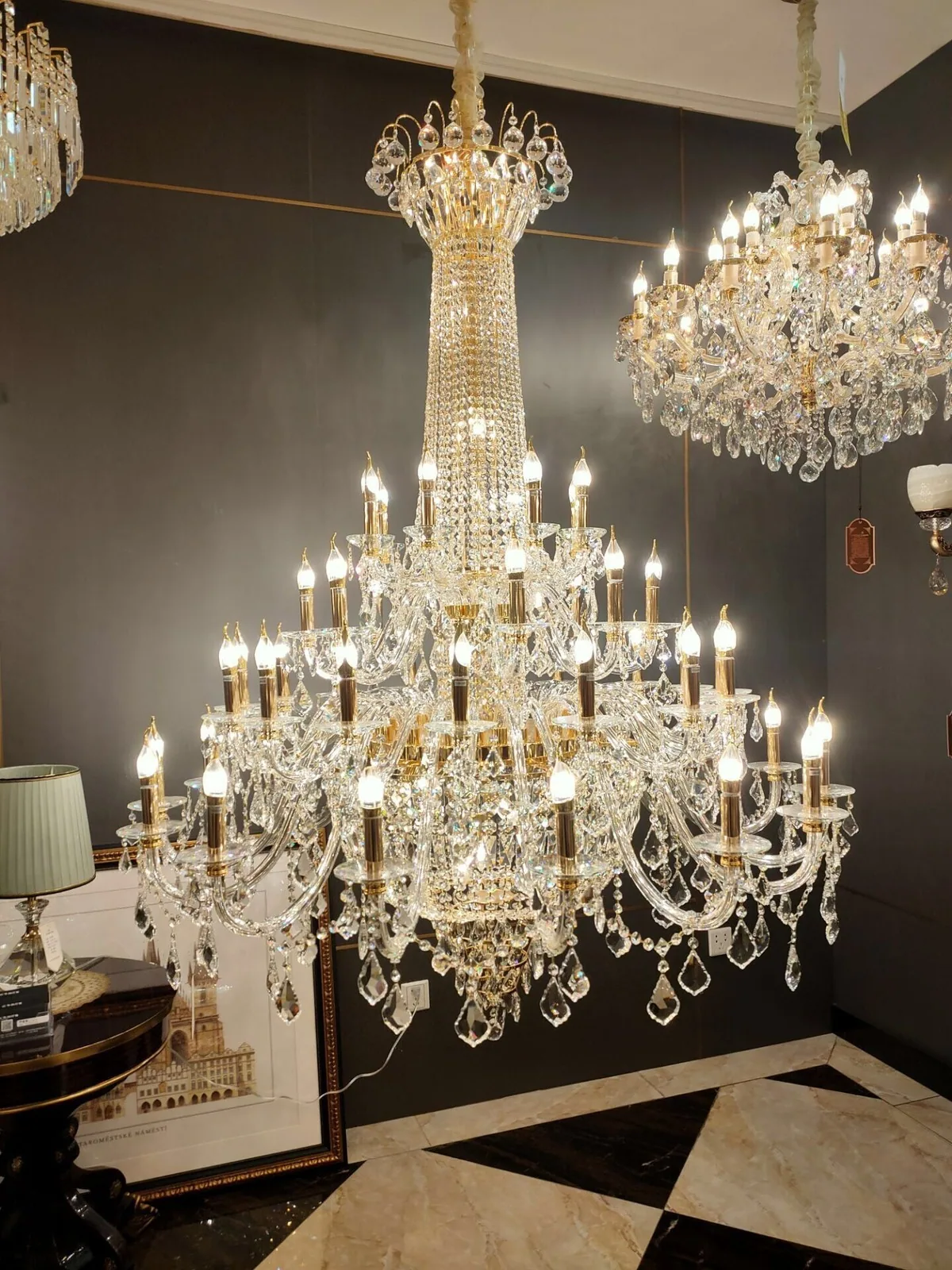 Modern Minimalist Crystal Chandelier — Villa, Hotel & Living Room — view 12
