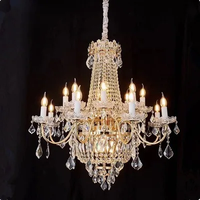 Modern Minimalist Crystal Chandelier — Villa, Hotel & Living Room — view 4