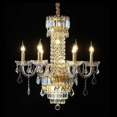 Modern Minimalist Crystal Chandelier — Villa, Hotel & Living Room — view 6
