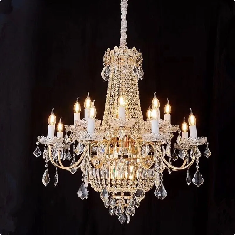 Modern Minimalist Crystal Chandelier — Villa, Hotel & Living Room — view 8