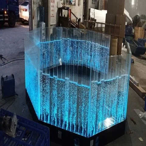Bubble Water Feature Wall — Hallway Screen with Wine Rack — view 2
