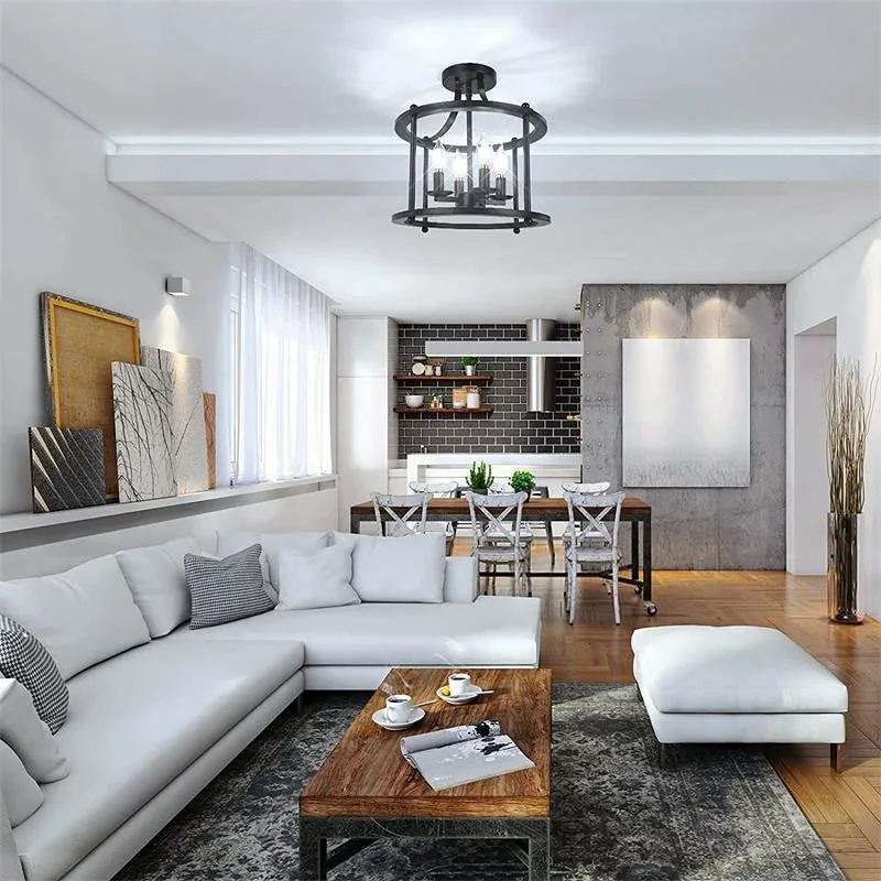 Industrial Chandelier — Bedroom & Dining Room — view 4