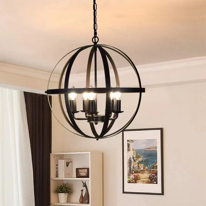 Industrial Ironwork Chandelier — Living Room & Dining Room — view 6