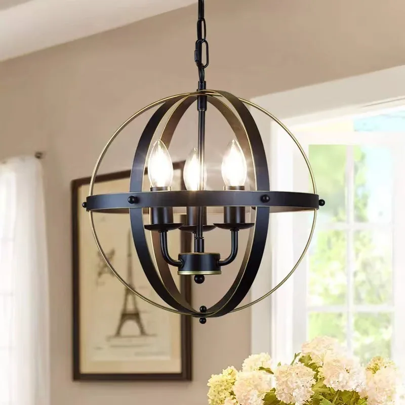 Industrial Ironwork Chandelier — Living Room & Dining Room — view 1