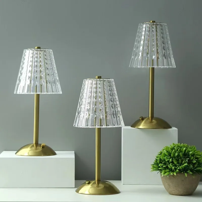Modern Minimalist Crystal Table Lamp — Bedroom & Bedside — view 1