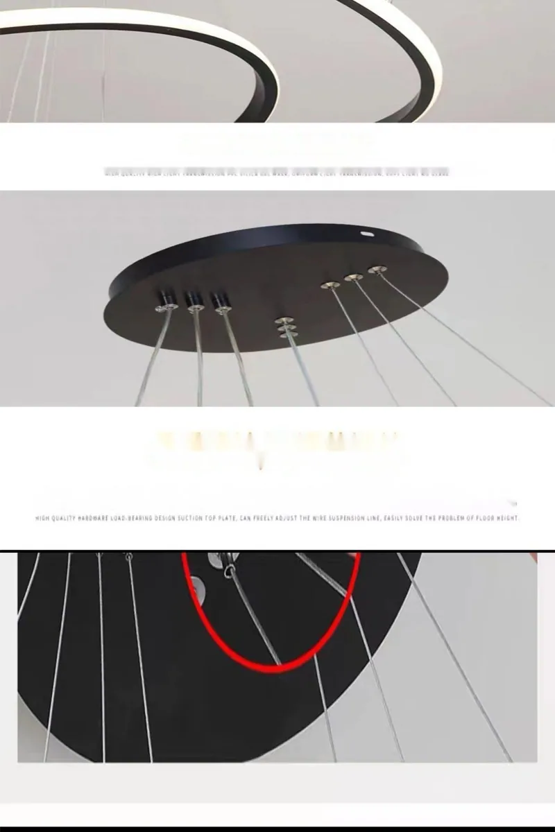 Modern Minimalist LED Chandelier — Master Bedroom & Dining Room — view 11