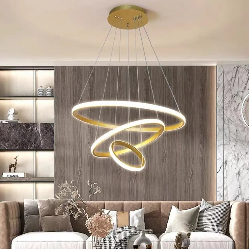 Modern Minimalist LED Chandelier — Master Bedroom & Dining Room — view 3