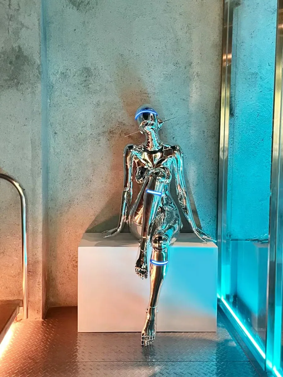 Cyberpunk Mecha Figure Sculpture — Large Floor Display Piece — view 16