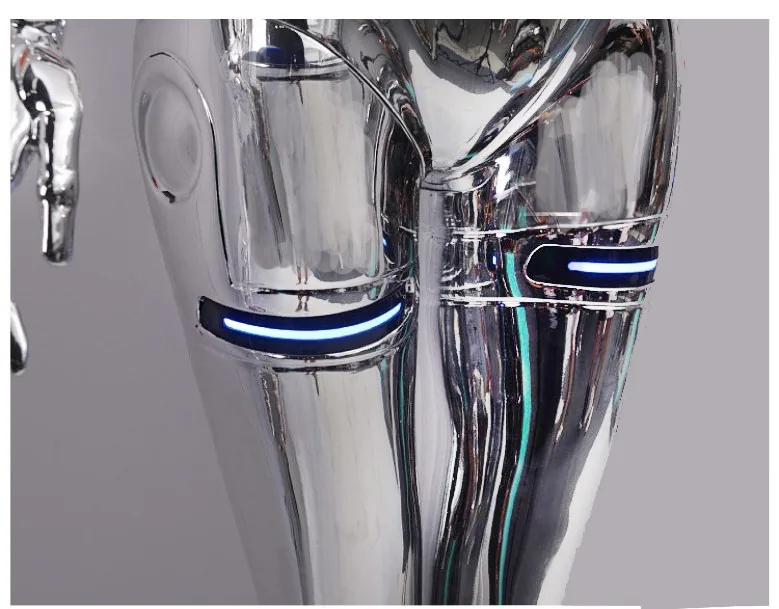 Electroplated Mecha Goddess Sculpture — Glass-Fibre Floor Art — view 11