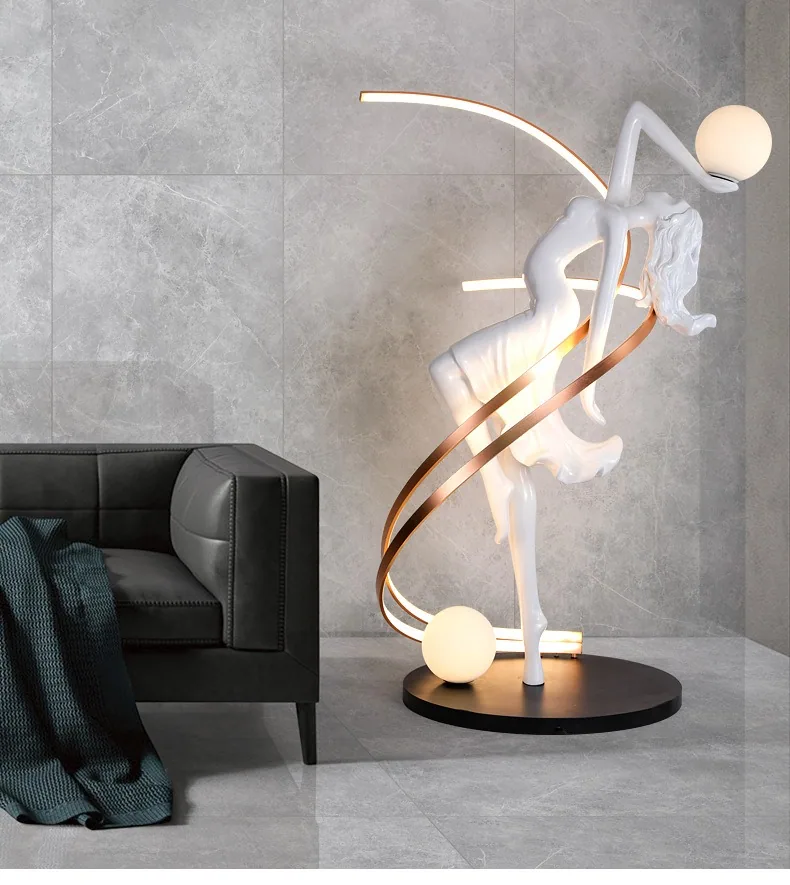 Italian-Style Dancing Muse Sculpture Floor Lamp — Retail Display — view 7