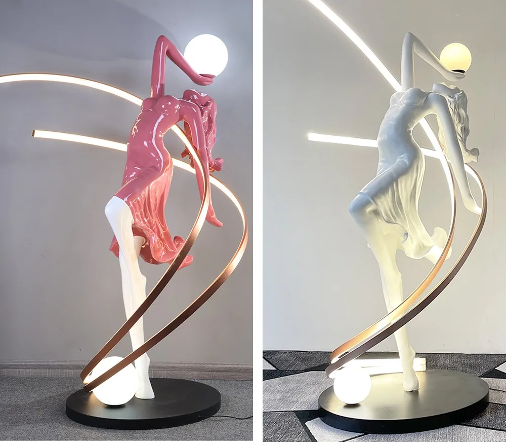 Italian-Style Dancing Muse Sculpture Floor Lamp — Retail Display — view 1