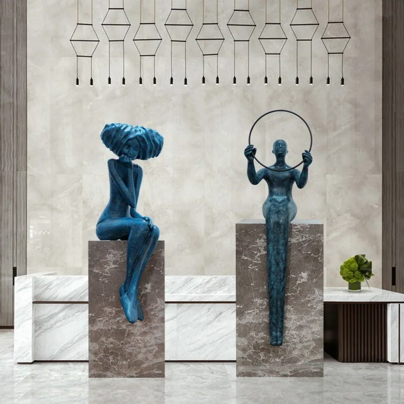 Designer Human Figure Sculpture Floor Lamp — Gallery & Lobby — view 9