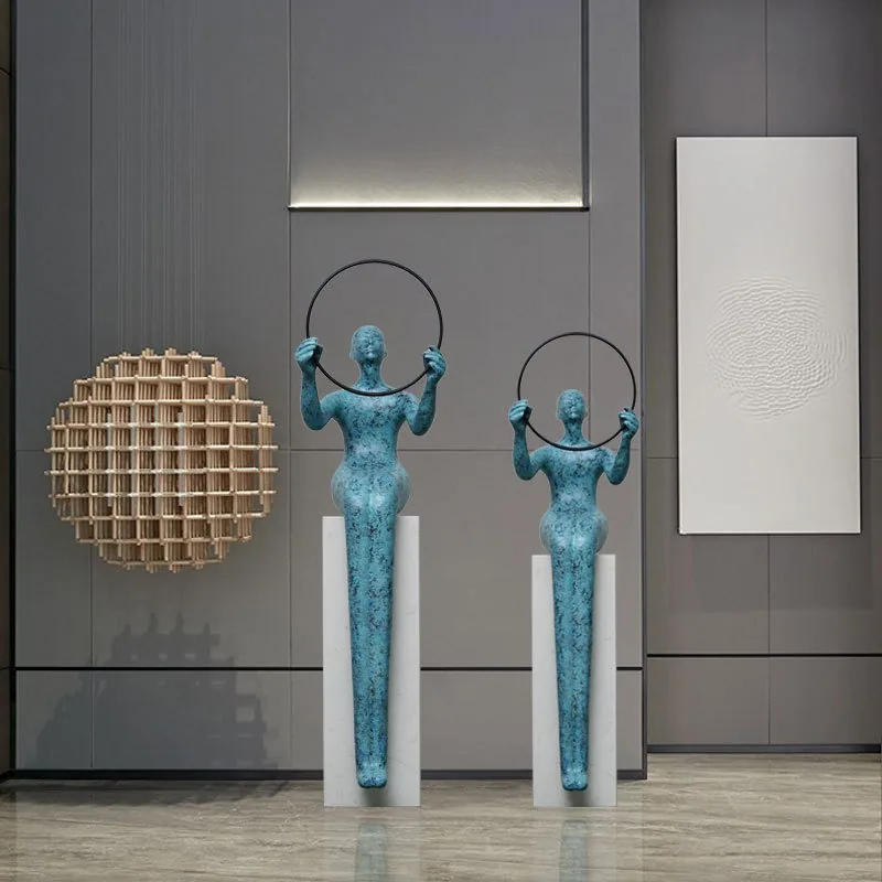 Designer Human Figure Sculpture Floor Lamp — Gallery & Lobby — view 12