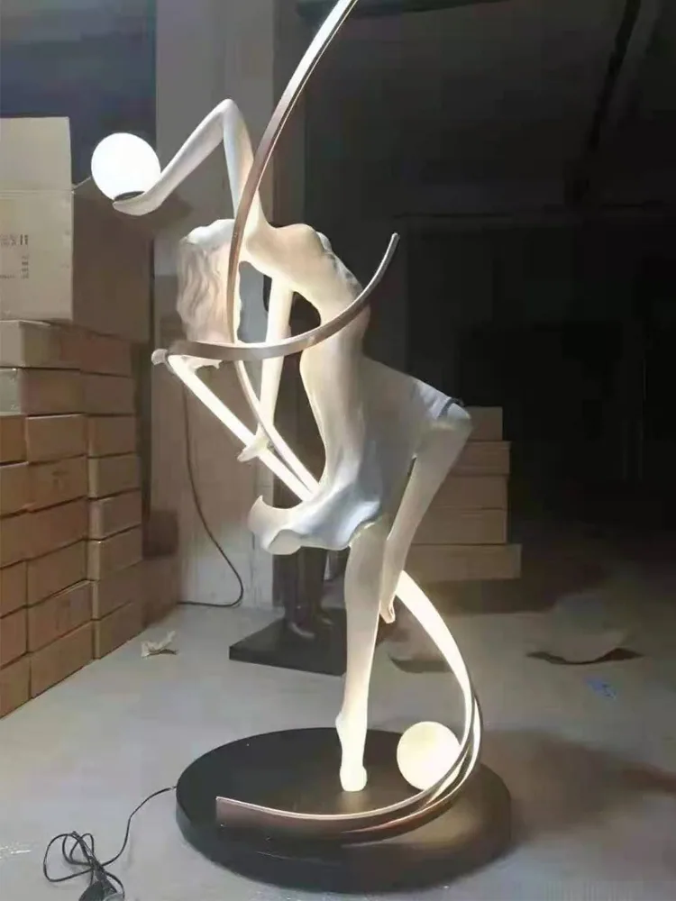 Designer Human Figure Sculpture Floor Lamp — Gallery & Lobby — view 14