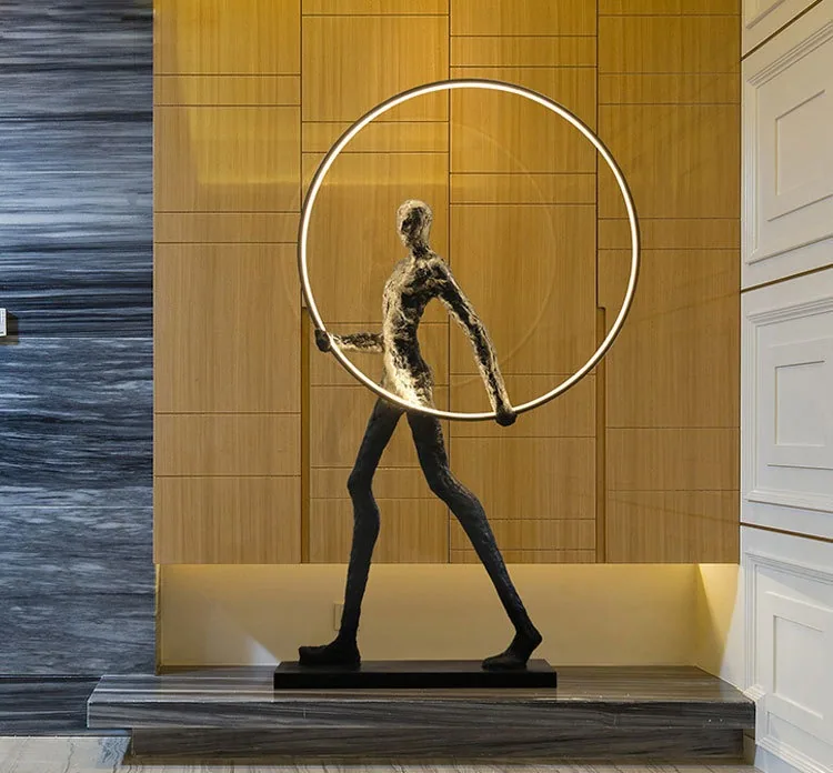 Abstract Figure Sculpture Floor Lamp — Hotel Lobby Art — view 12