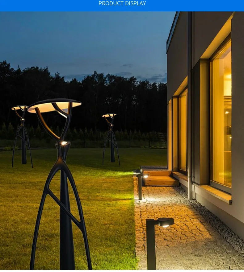 Fiberglass Outdoor Landscape Pillar Lamp — Nordic Garden Series — view 11