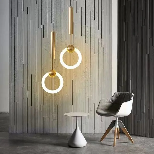 Modern Minimalist U-Shaped Cord-Hung Chandelier — Living Room, Bedroom & Bedside — view 3