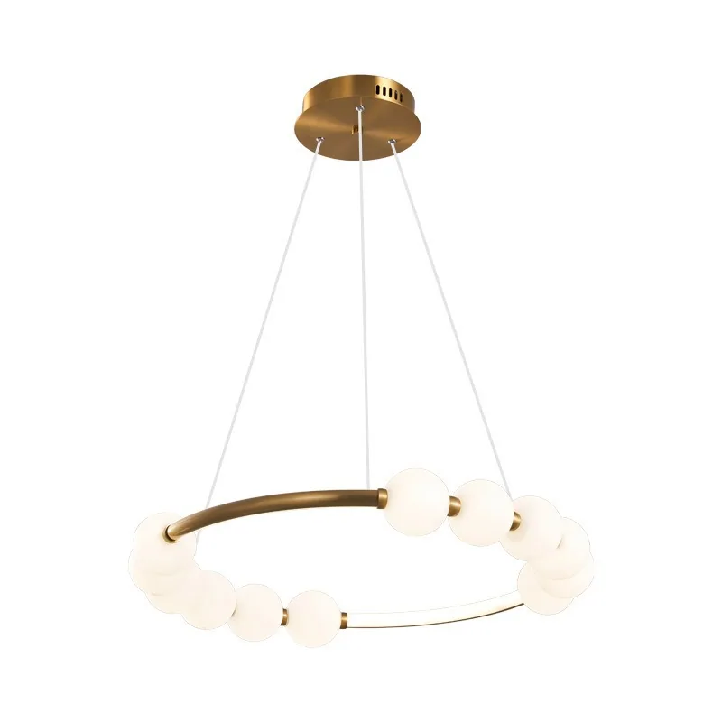 Modern Minimalist Round Chandelier — Living Room, Bedroom & Dining Room — view 5