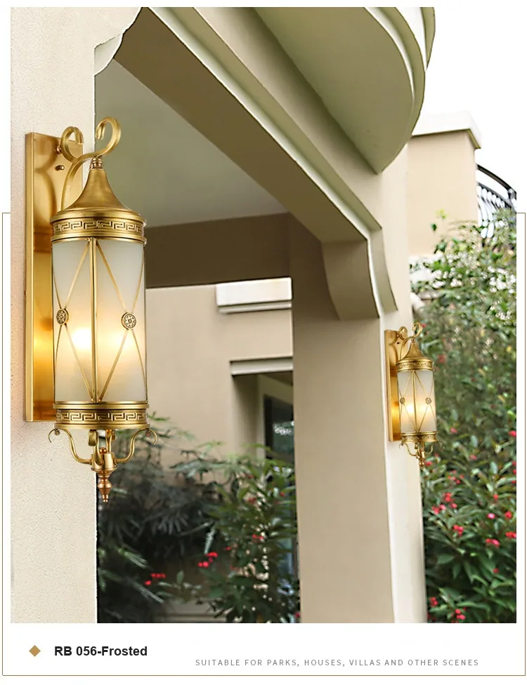 European Solid Brass Waterproof Outdoor Wall Light — Villa, Bedside & Walkway — view 9