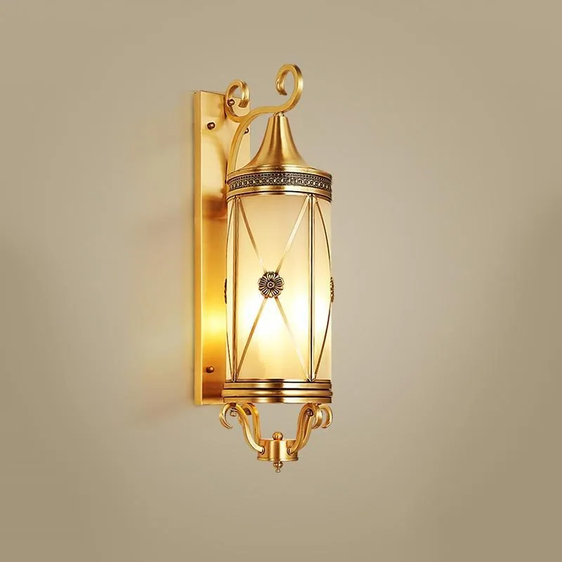 European Solid Brass Waterproof Outdoor Wall Light — Villa, Bedside & Walkway — view 3
