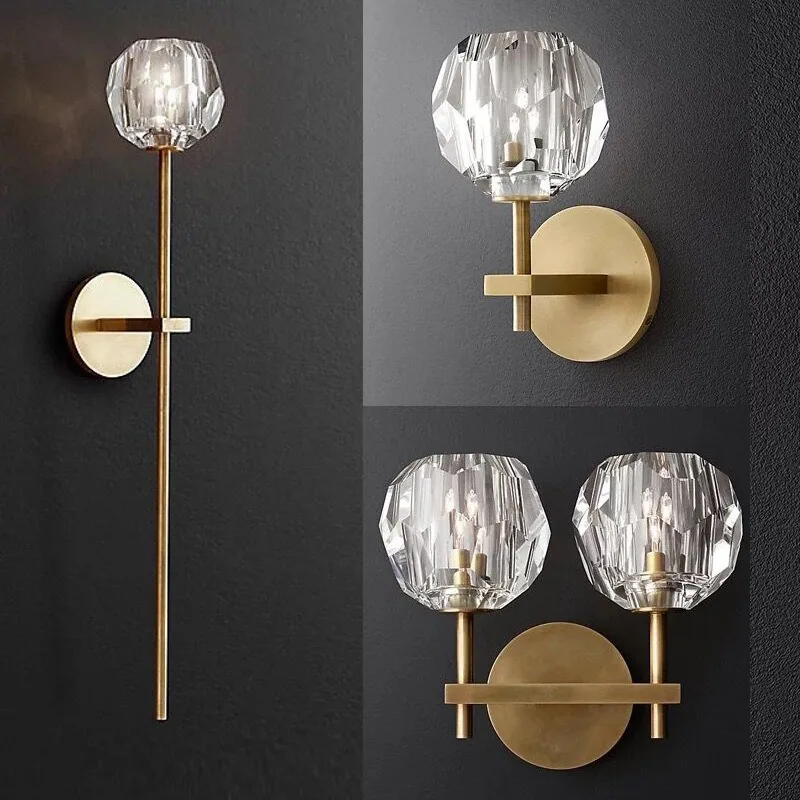 Minimalist Crystal Twin-Head Wall Lamp — Villa, Hotel & Living Room — view 2