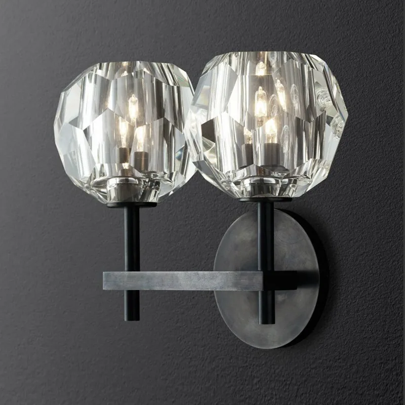 Minimalist Crystal Twin-Head Wall Lamp — Villa, Hotel & Living Room — view 3