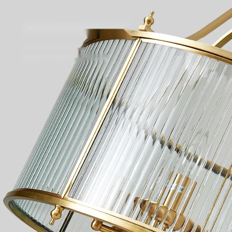 Modern Minimalist Solid Brass Chandelier — Villa, Dining Room & Study — view 5
