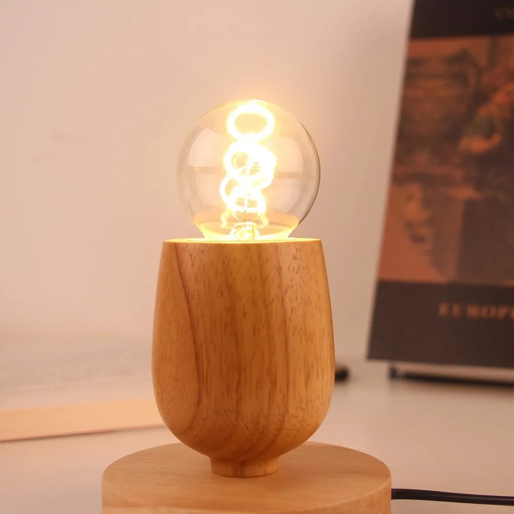 LED Solid Wood Table Lamp — view 4