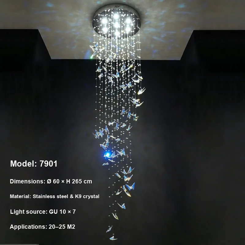 Modern Crystal Chandelier — Duplex, Stairwell & Villa — view 6