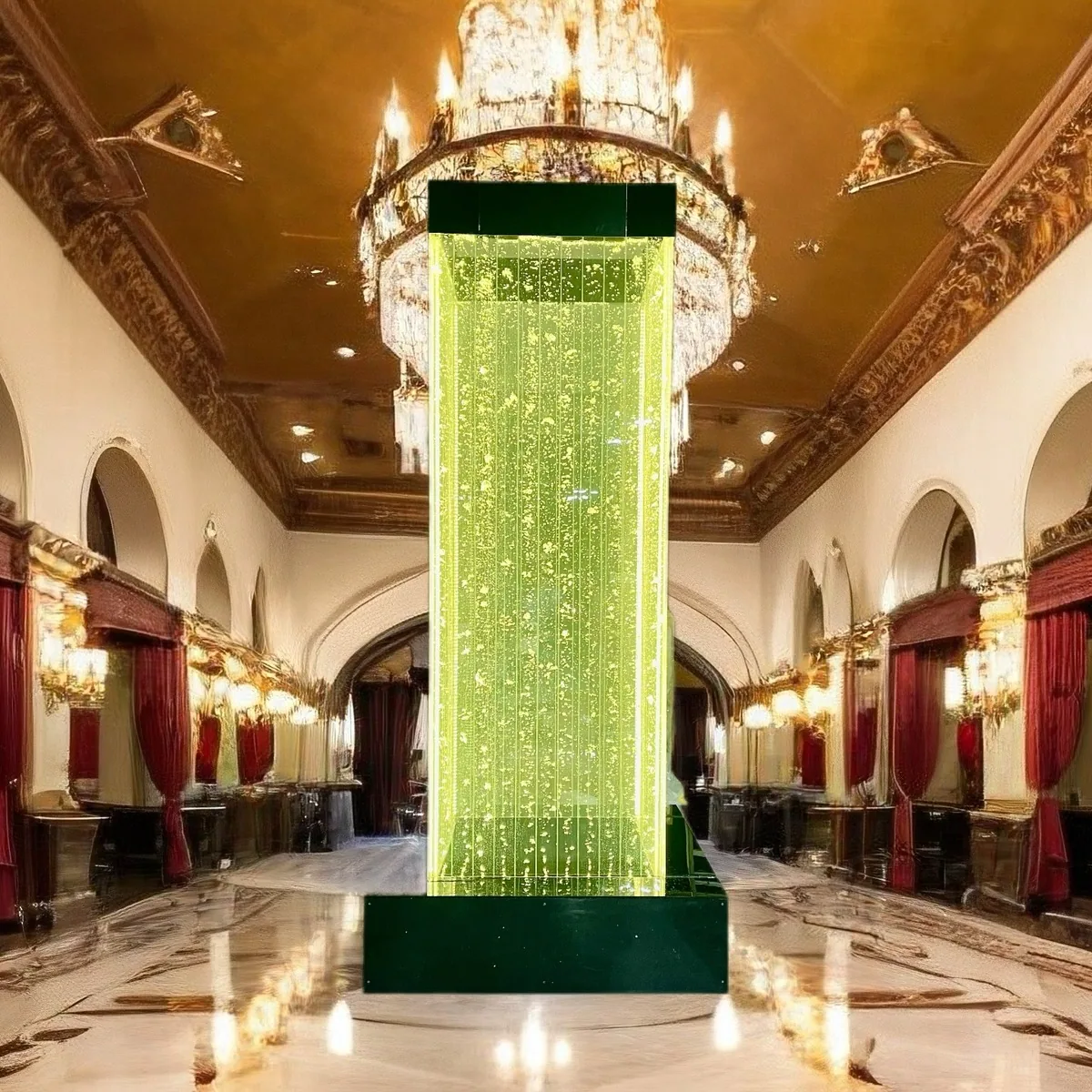 Illuminated Water Column Feature — Lobby Column Cladding — view 9