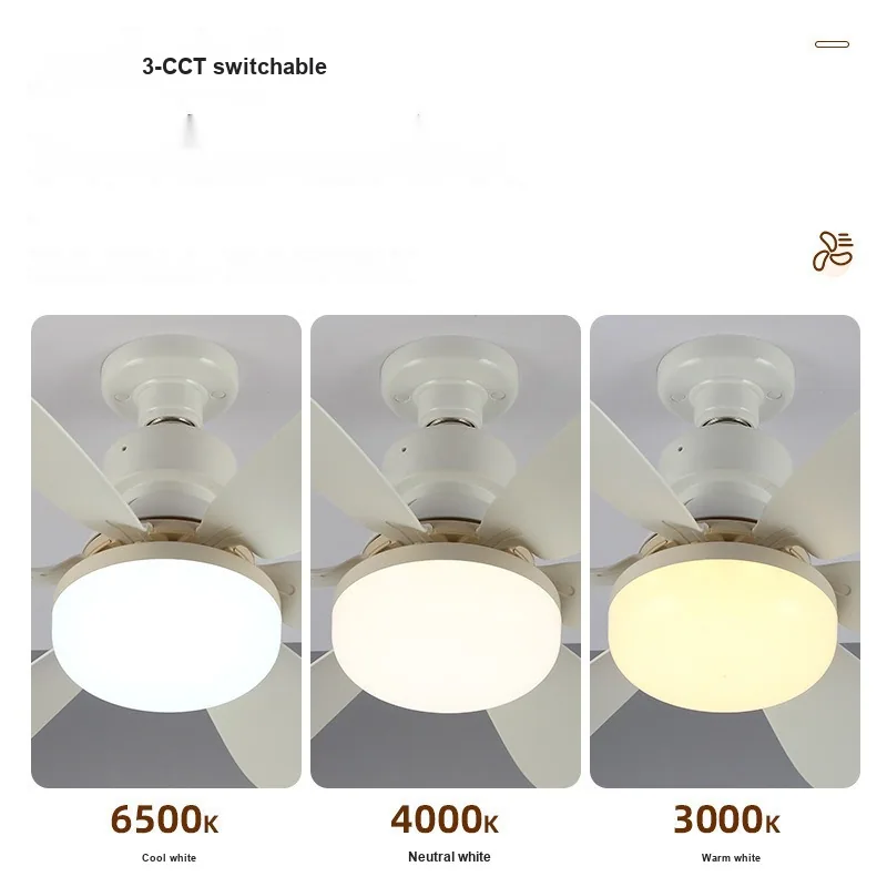 Modern Minimalist Variable-Frequency Ceiling Fan Light — Bedroom & Dining Room — view 3