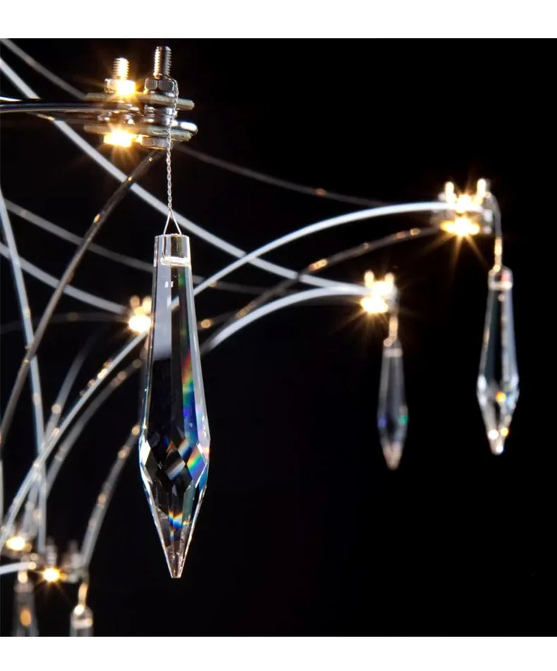 Modern Minimalist Crystal Chandelier — Duplex, Stairwell & Living Room (Model 8868) — view 8