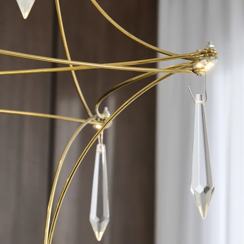 Minimalist Crystal Linear Chandelier — Showroom, Dining Room & Bar Counter — view 4