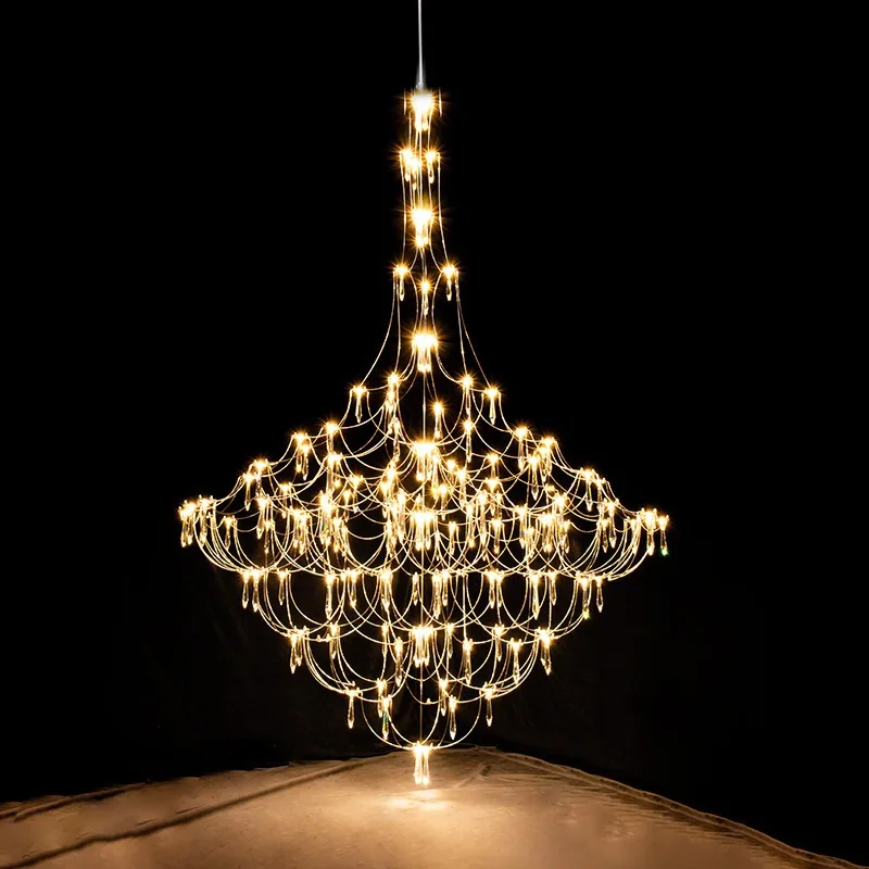 Minimalist Crystal Chandelier — Duplex, Stairwell & Villa (Model 465152163) — view 1