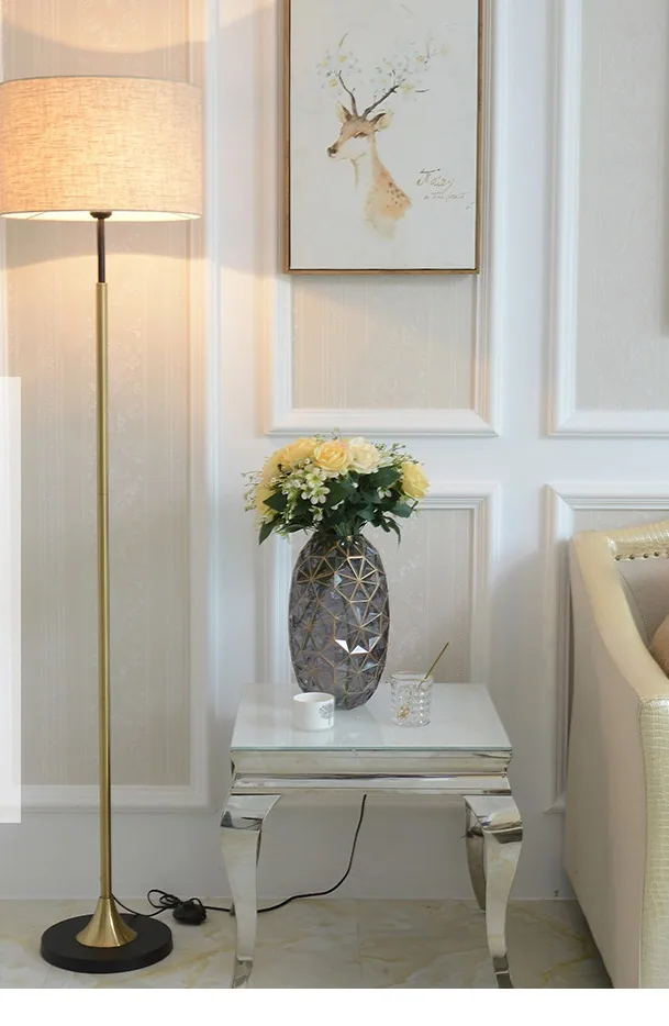 Modern Minimalist LED Fabric Floor Lamp — Hotel Guest Room — view 5